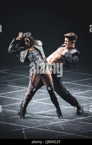 TORINO, PALA OLIMPICO, 10th/12th/14th 2022 MAGGIO: Chanel, in rappresentanza della Spagna, si esibisce dal vivo sul palco per l'edizione 66th del Concorso Eurovisione Song. Foto Stock