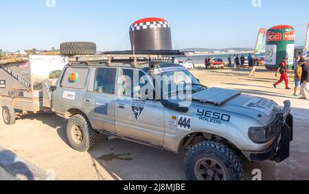 Marathon des Sables off-Road 4 x 4 con un camion al Maroc Historic rally 2020 manifestazione che ha avuto luogo il 16 maggio 2022 a Essaouira, Marocco Foto Stock