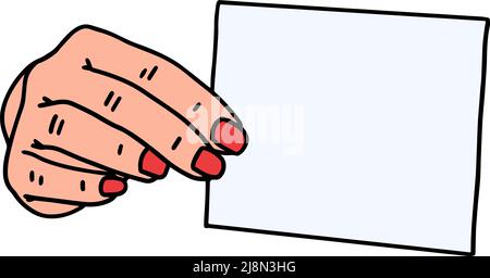 tenere la mano vuota carta doodle vettore illustrazione Illustrazione Vettoriale