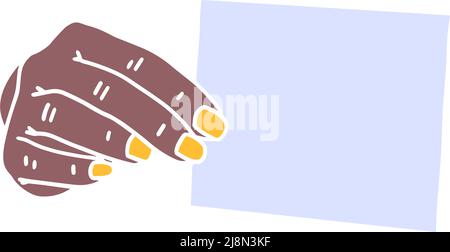 tenere la mano vuota carta doodle vettore illustrazione Illustrazione Vettoriale