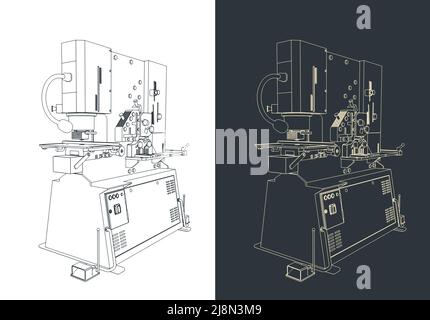 Illustrazione vettoriale stilizzata della macchina perforatrice Illustrazione Vettoriale