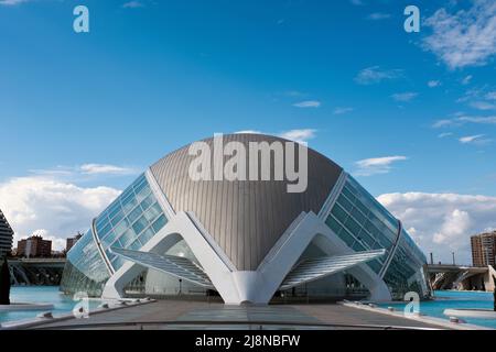 L'Hemisferic, cinema IMAX, Planetarium e Laserium, Città delle Arti e delle Scienze, Valencia, Spagna Foto Stock