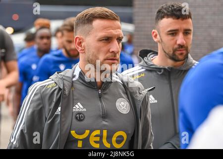 Billy Sharp #10 di Sheffield United arriva al City Ground, sede della foresta di Nottingham Foto Stock