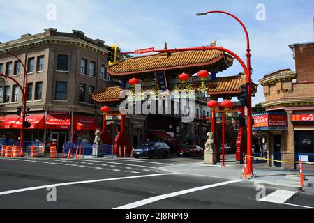 Ingresso a Chinatown in Victoria BC, Canada Foto Stock