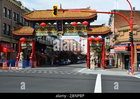 Ingresso a Chinatown in Victoria BC, Canada Foto Stock