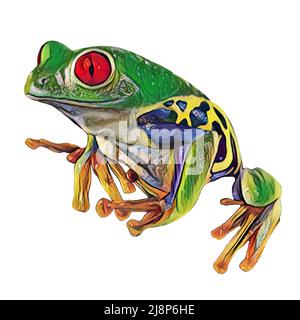 Facile da tagliare, rana disegnata a mano su sfondo bianco per la tua creatività Foto Stock