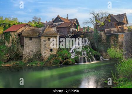 Rastoke, Slunj, Contea di Karlovac, Croazia, Europa Foto Stock