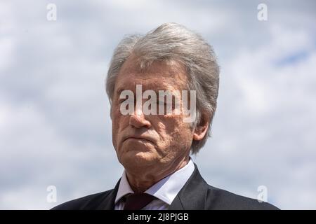 Kiev, Ucraina. 17th maggio 2022. L'ex presidente dell'Ucraina Viktor Yushchenko partecipa alla cerimonia di congedo. Il primo presidente dell'Ucraina indipendente, Leonid Kravchuk ha detto Arrivederci a Kiev. La cerimonia di congedo si è svolta nella "Casa Ucraina", situata sulla piazza europea nel centro della capitale. (Foto di Mykhaylo Palinchak/SOPA Images/Sipa USA) Credit: Sipa USA/Alamy Live News Foto Stock