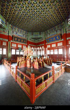 Interno tempio confuciano. Pechino, Cina. Foto Stock