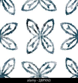 Design senza cuciture in blu marino e bianco grungo astratto per motivi di superficie senza cuciture per la stampa Foto Stock