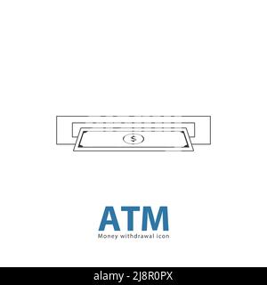 Icona prelievo contanti ATM Illustrazione Vettoriale