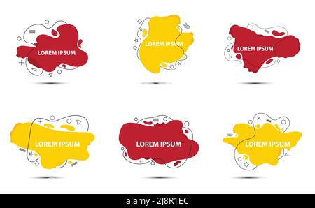 Set astratto banner di forma organica e geometrica Illustrazione Vettoriale