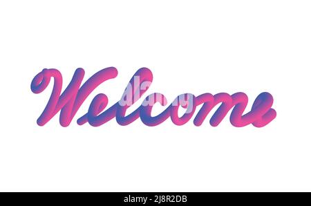 Testo fluido di benvenuto in 3D effetti Illustrazione Vettoriale