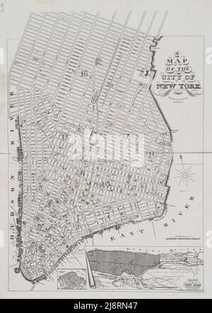 A Map of the City of New York [il piano Goodrich] 1836 l'iconografia di Manhattan Island, 1498-1909 compilata da fonti originali e illustrata da riproduzioni di foto-intaglio di mappe, piani, viste importanti, E documenti in collezioni pubbliche e private - Volume 3 di Isaac Newton Phelps Stokes, Editore New York : Robert H. Dodd 1918 Foto Stock