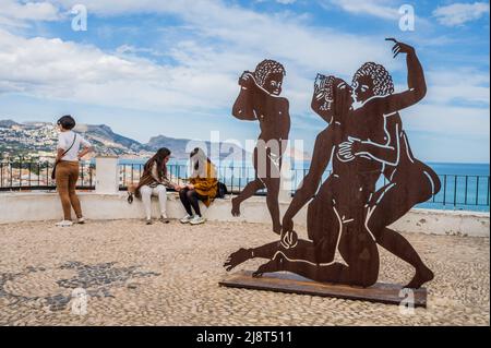 Mirador del Portal Viejo punto di vista nel centro storico di Altea, Alicante Spagna Foto Stock