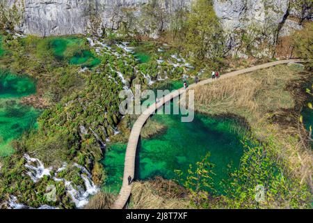 Il Parco Nazionale dei Laghi di Plitvice, Lika-Senj Affitto, Croazia, Europa Foto Stock