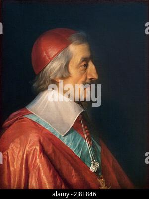 Ritratto del cardinale de Richelieu (Armand Jean Duplessis de Richelieu, 1585-1642). Peinture de Philippe de Champaigne (1602-1674), 1642. Musee des beaux Arts de Strasbourg. Foto Stock