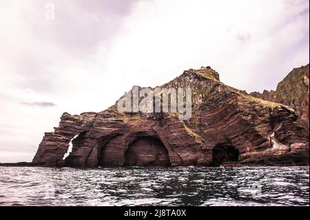 La bella isola 'Dokdo', Dokdo è il territorio di estremità orientale della 'Repubblica di Corea'. Foto Stock