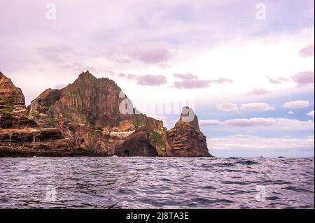 La bella isola 'Dokdo', Dokdo è il territorio di estremità orientale della 'Repubblica di Corea'. Foto Stock