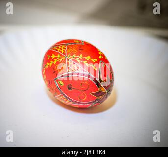 Pysanky ucraino uovo di Pasqua decorazione Foto Stock