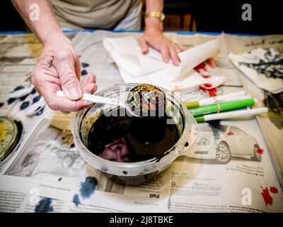 Pysanky ucraino uovo di Pasqua decorazione Foto Stock