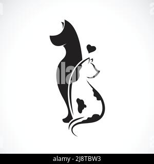 Vettore di cane e gatto su sfondo bianco. PET. Animali. Illustrazione vettoriale a livelli facilmente modificabile. Illustrazione Vettoriale