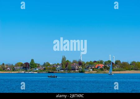 Piccola città Kappeln sul fiordo di Schlei, Schleswig-Holstein, Germania settentrionale, Europa Foto Stock