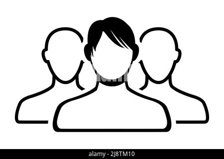 Icona persone, icona gruppo, icona squadra isolata su sfondo bianco. Illustrazione vettoriale Illustrazione Vettoriale