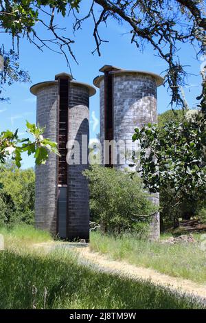 Silos, Jack London state Historic Park, California Foto Stock