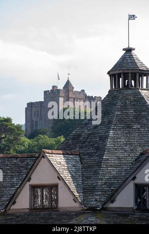 Il borgo medievale di Dunster nel Somerset all'interno del Parco Nazionale Exmoor Foto Stock