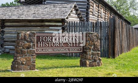 Fort Gibson Historic Site, una storica stazione militare in Oklahoma che sorvegliò la frontiera americana nel territorio indiano dal 1824 al 1888. (USA) Foto Stock