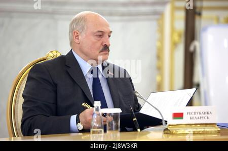 Presidente della Bielorussia Alexander Lukashenko durante l'incontro dei leader degli stati membri della CSTO al Cremlino. Foto Stock