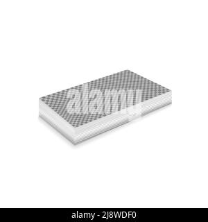 Pila dei mockup dei biglietti da visita, modello dei biglietti da visita su bianco Illustrazione Vettoriale