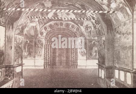 Chiesa di Giovanni Battista a Yaroslavl. Portale del portico occidentale. Foto della fine del 19th secolo. Foto Stock