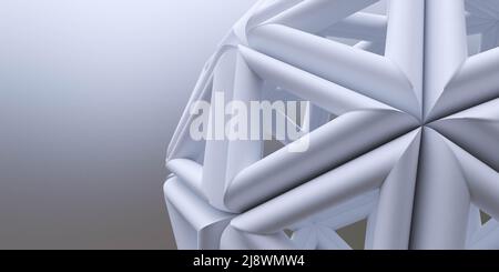 oggetto astratto di forma geometrica bianca con disegno di rendering a motivo casuale 3d Foto Stock