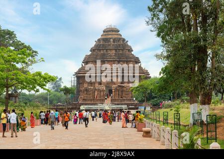 Konark Sun Temple - Un sito patrimonio dell'umanità dell'UNESCO costruito nel 13th ° secolo a Puri Odisha, India. Foto Stock