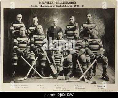 Squadra di hockey su ghiaccio Melville Millionaires di Melville, Saskatchewan nella stagione 1923 - 24. CA. 1923 Foto Stock