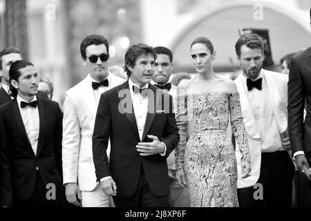 Tom Cruise e Jennifer Connelly in arrivo per la proiezione di Top Gun: Maverick come parte del Festival del Cinema di cannes 75th il 18 maggio 2022 a Cannes, Francia. Foto di Franck Castel/ABACAPRESS.COM Foto Stock