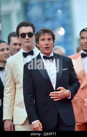 Tom Cruise e Jennifer Connelly in arrivo per la proiezione di Top Gun: Maverick come parte del Festival del Cinema di cannes 75th il 18 maggio 2022 a Cannes, Francia. Foto di Franck Castel/ABACAPRESS.COM Foto Stock