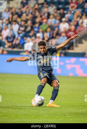 Chester, Pennsylvania, Stati Uniti. 18th maggio 2022. 18 maggio 2022, Chester PA-Philadelphia Union player NATHAN HARRIEL (26) in azione contro Inter Miami CF a Subaru Park, (Credit Image: © Ricky Fitchett/ZUMA Press Wire) Credit: ZUMA Press, Inc./Alamy Live News Foto Stock