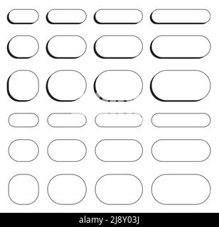 forma rettangolare con sfondo arrotondato. Ombreggiatura e linea sottile. Illustrazione Vettoriale