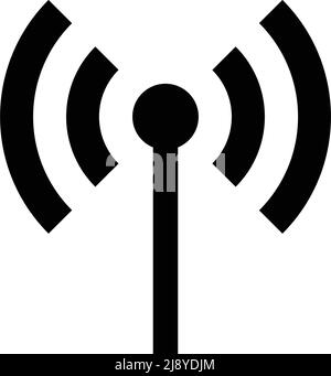 Icona di silhouette delle onde radio. Vettore modificabile. Illustrazione Vettoriale