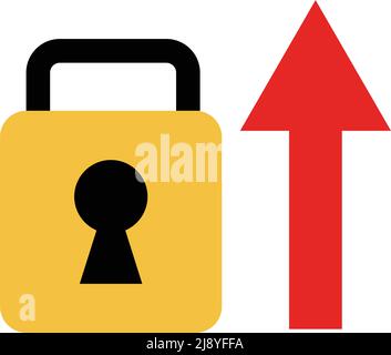Miglioramento della tolleranza alla sicurezza. Icona di blocco. Vettore modificabile. Illustrazione Vettoriale