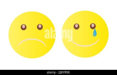 Emoticon felice flat vettore persone. Foto Stock