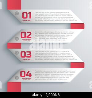 Barra multifunzione stile business su modello di sfondo con testo e numero illustrazione del vettore dei campi passo per passo Illustrazione Vettoriale