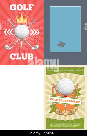 Poster golf club. Concorso banner, gioco e torneo, illustrazione vettoriale Illustrazione Vettoriale