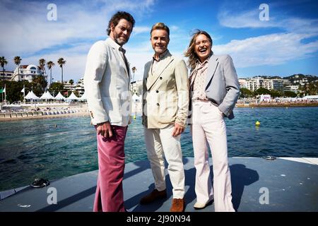 Grande giorno attori di film - Festival Cannes 18 maggio 2022 con Gary Barlow, Mark Owen, Howard Donald Foto Stock