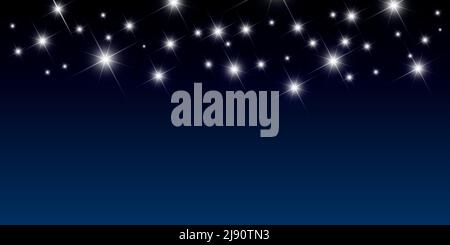 sfondo notturno con illustrazione vettoriale a stelle luminose Illustrazione Vettoriale