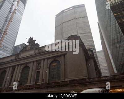 Grand Central Terminal in una giornata di pioggia. Foto Stock