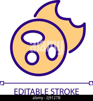 Cookie icona colore RGB perfetto pixel Illustrazione Vettoriale